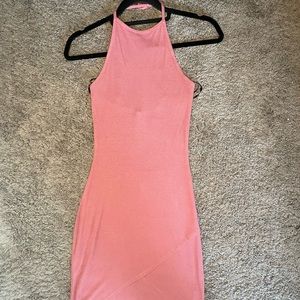 BACKLESS MAUVE PINK FITTED DRESS